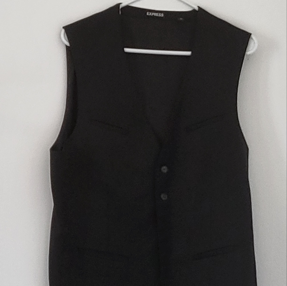 Express Black suite vest with pockets M